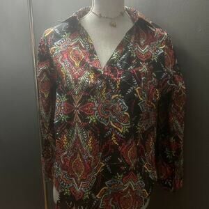 Multi coloured paisley blouse with a